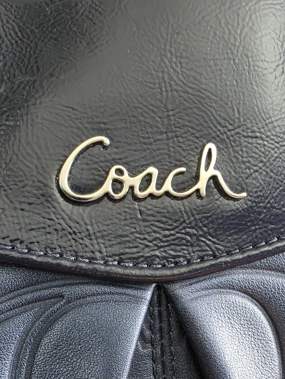 Coach Ashley Carryall F19455 Satchel Blue Signature Embossed Leather Bag NWT Y2K - Picture 5 of 16